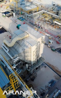 Aerial view of a Middle East Turbine Cooling installation to for gas turbine power output