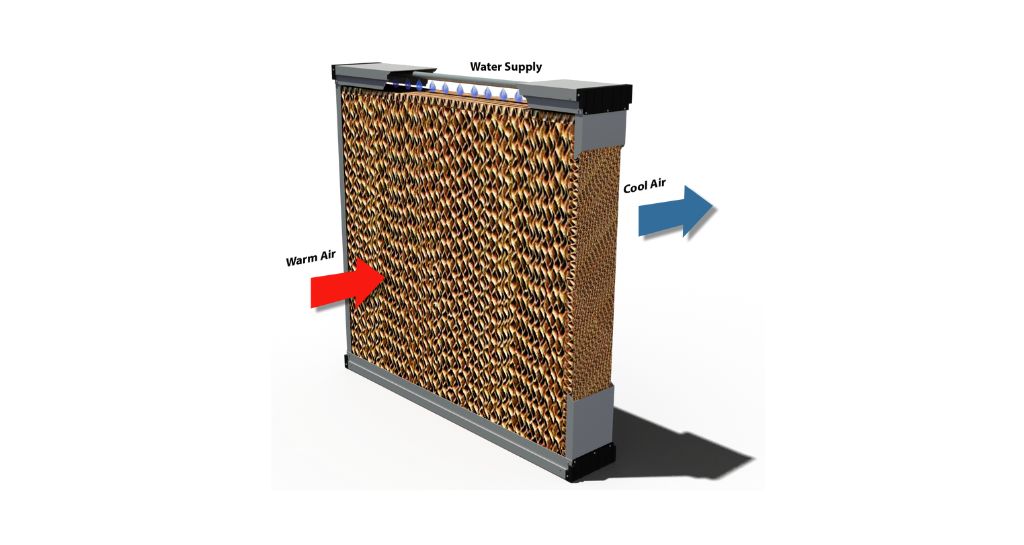 What is an evaporative cooling system and how does it work?